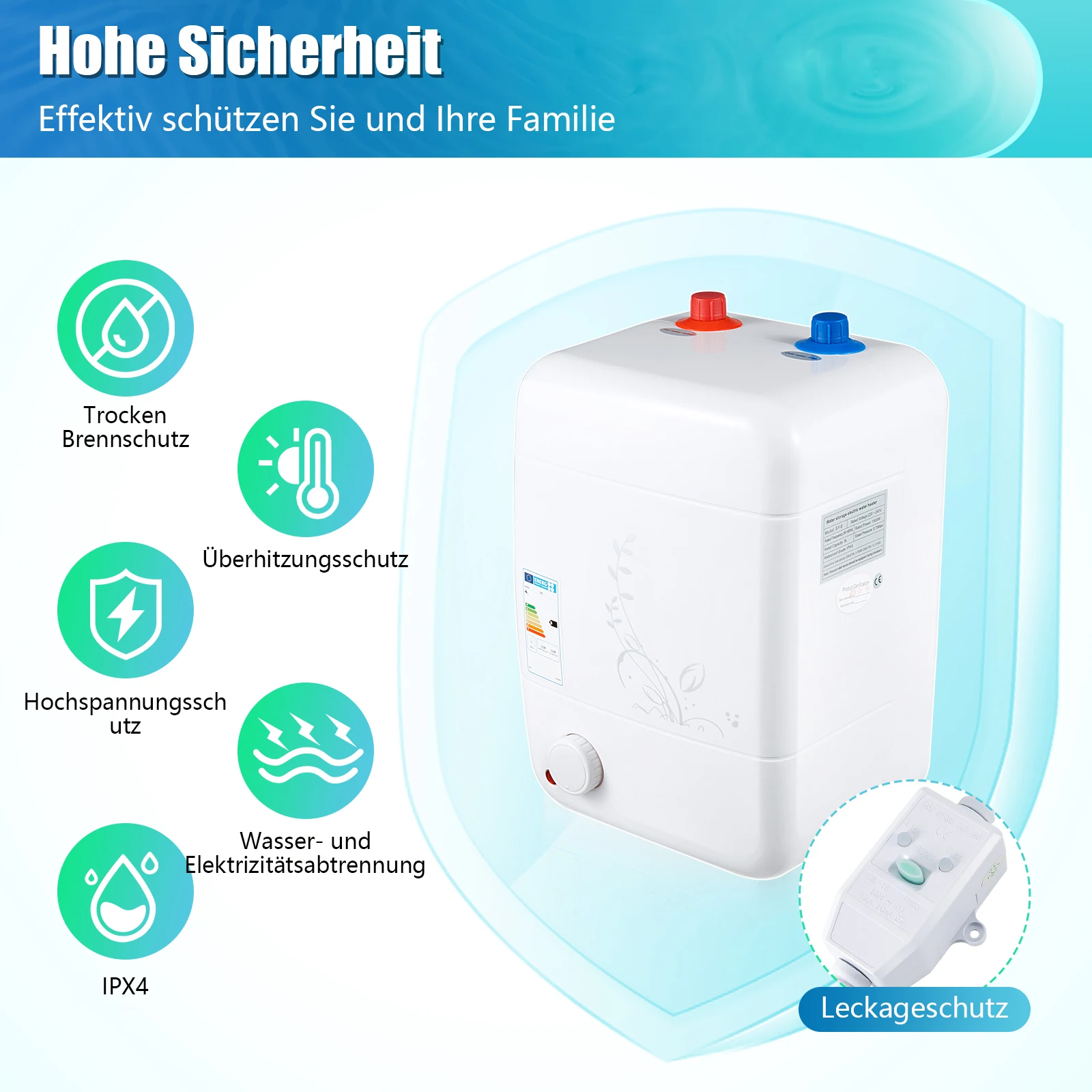 8L Druckbeständige Unterbau-Heißwasserspeicher Kospel Kleiner Kessel 1500W Hotsale – Detail 3