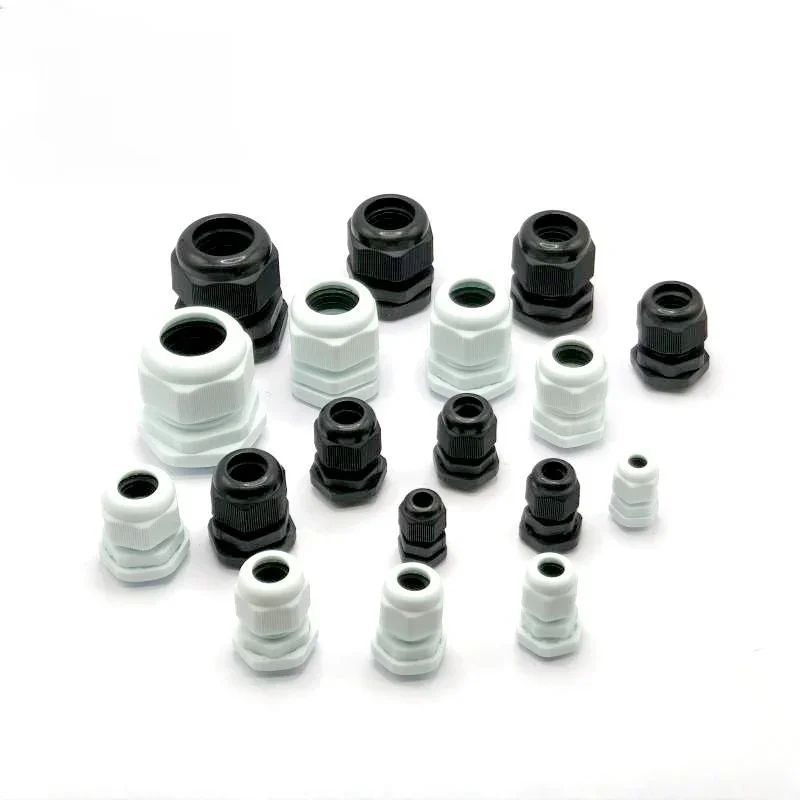 Presse-étoupe étanche IP68, connecteur en plastique en nylon noir blanc, entrée de câble, 3-6.5mm, 9 ical11 ical13.5 ical16 ical19/21, 10 pièces