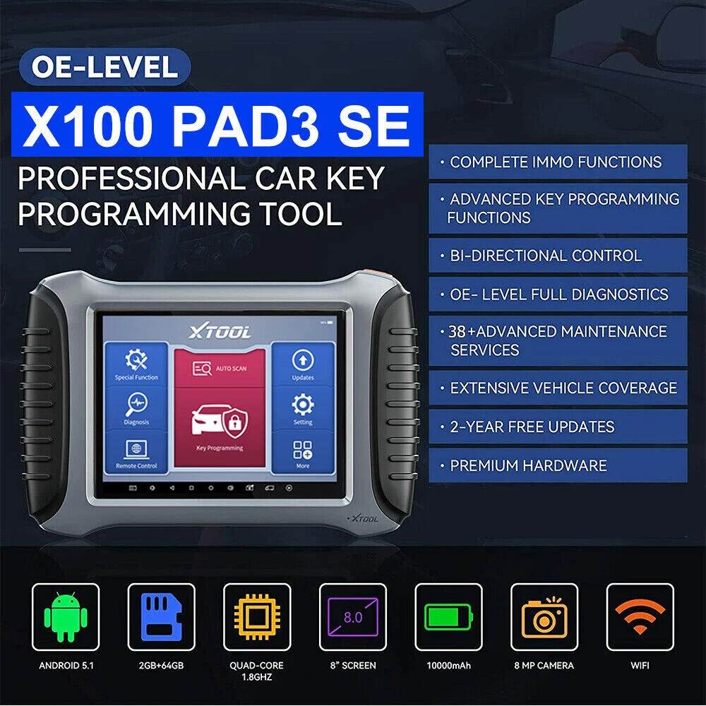 XTOOL X100 PAD3 SE Car Key Programmer Support EU/RU/Brazil Local Dealer Car Full System Diagnostic Tool All Key Lost Free Update