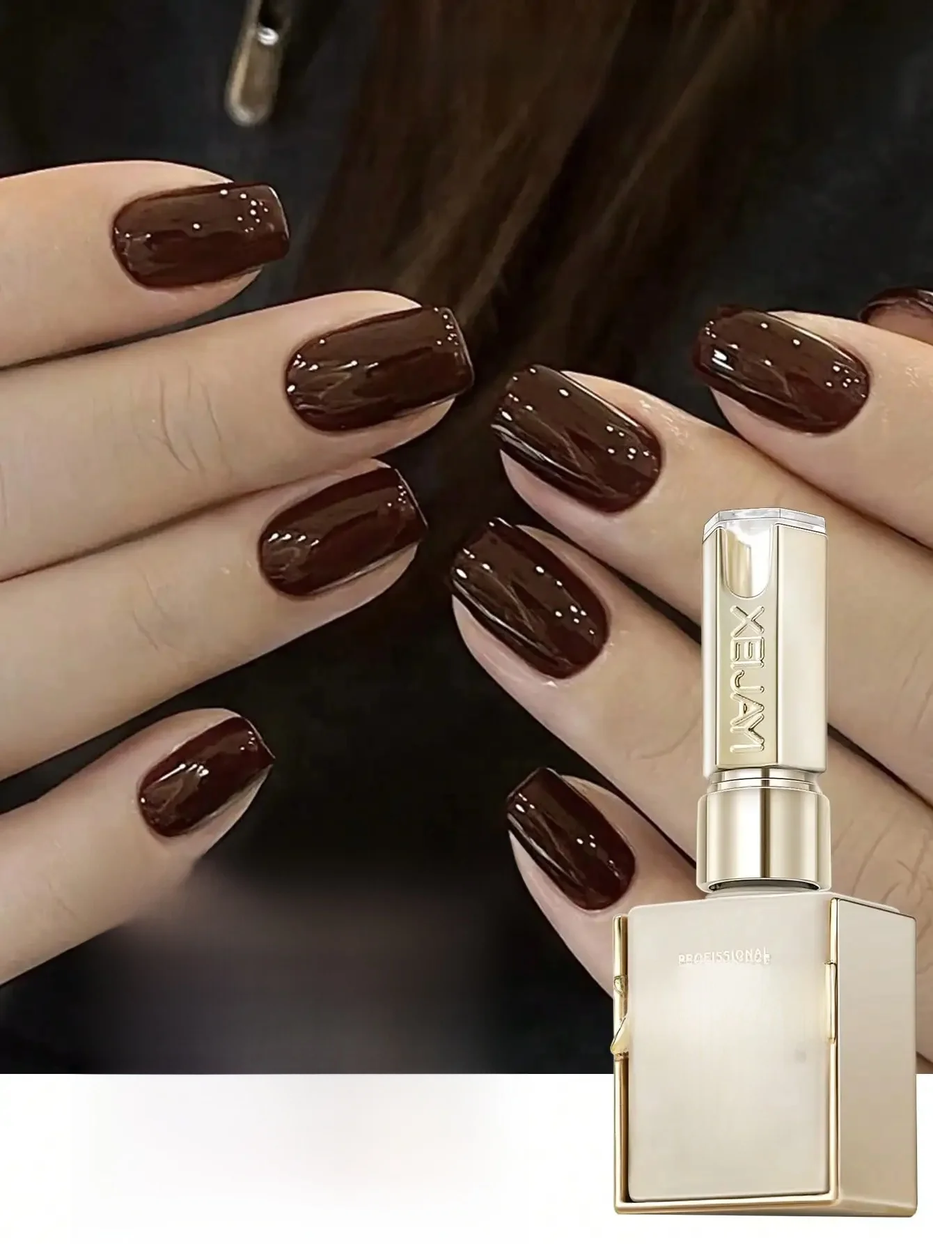 1 Stück 15 ml rotbrauner Gel-Nagellack-Starter, reiner Soak Off, kein Abwischen, geeignet für alle Jahreszeiten