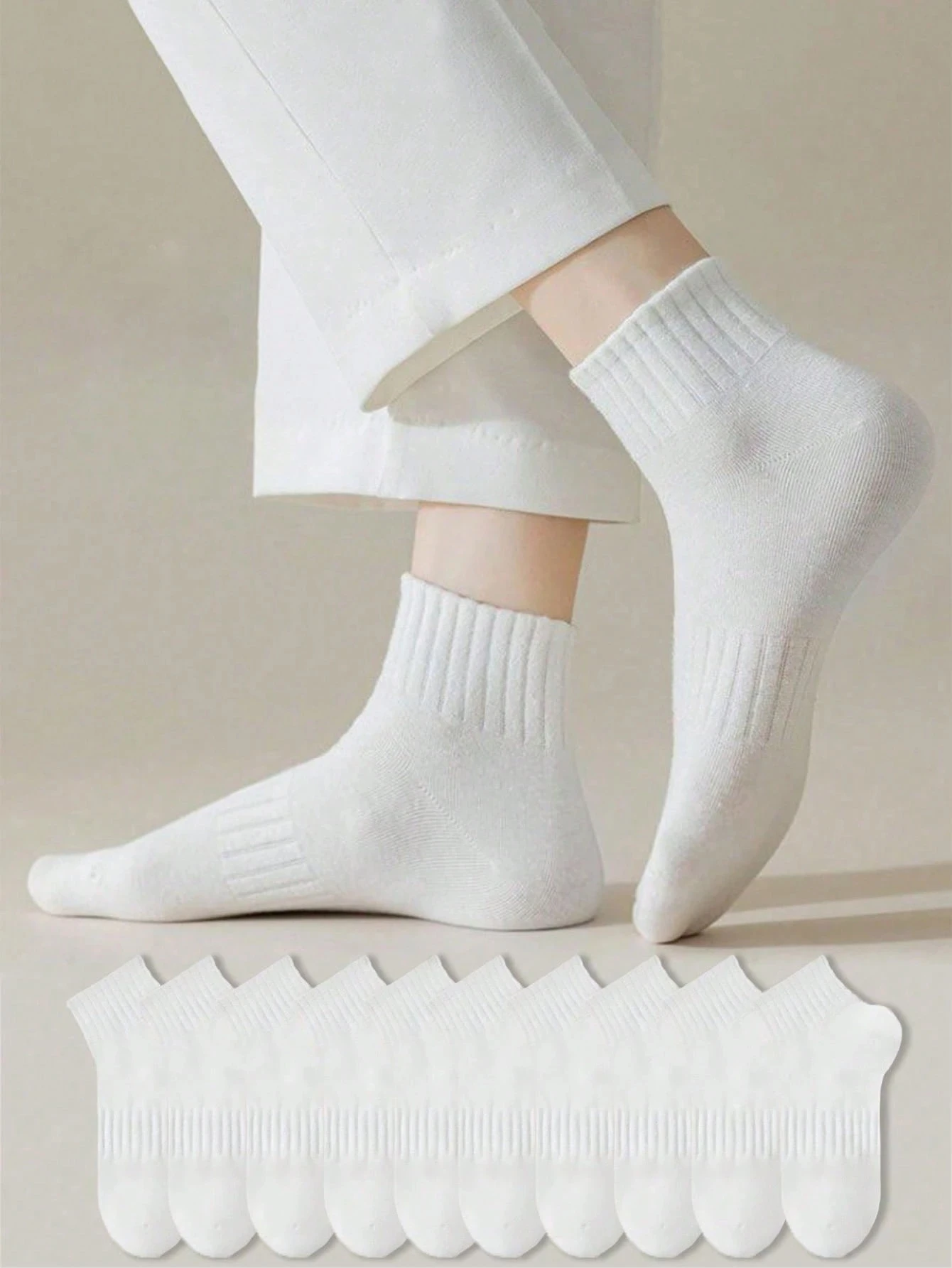 10 pairs of women's socks, short socks, pressure socks on special promotion Y2K style cute sports fun white socks fashion gift