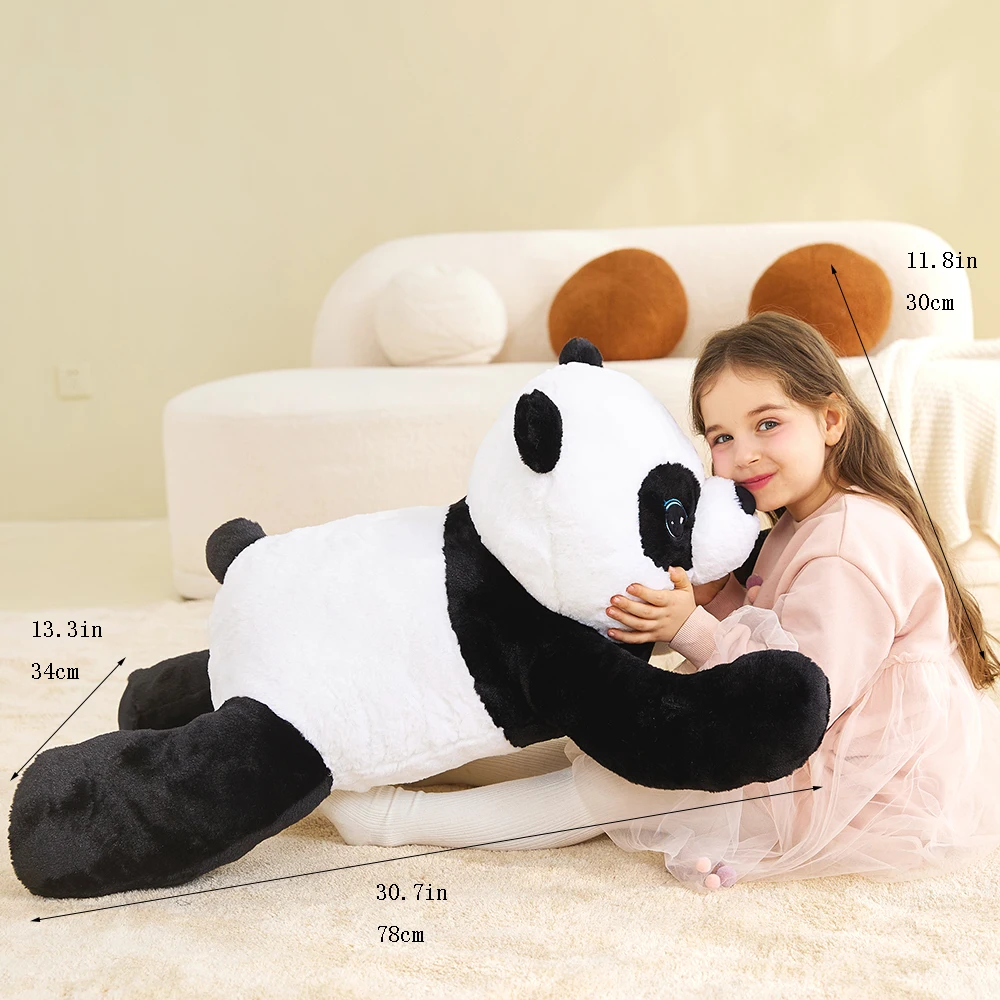 Ikasa panda gigante brinquedo de pelúcia animal, 30 "grande bonito jumbo brinquedos macios, enorme tamanho grande pelúcia fofo gordura oversized plushie, presente