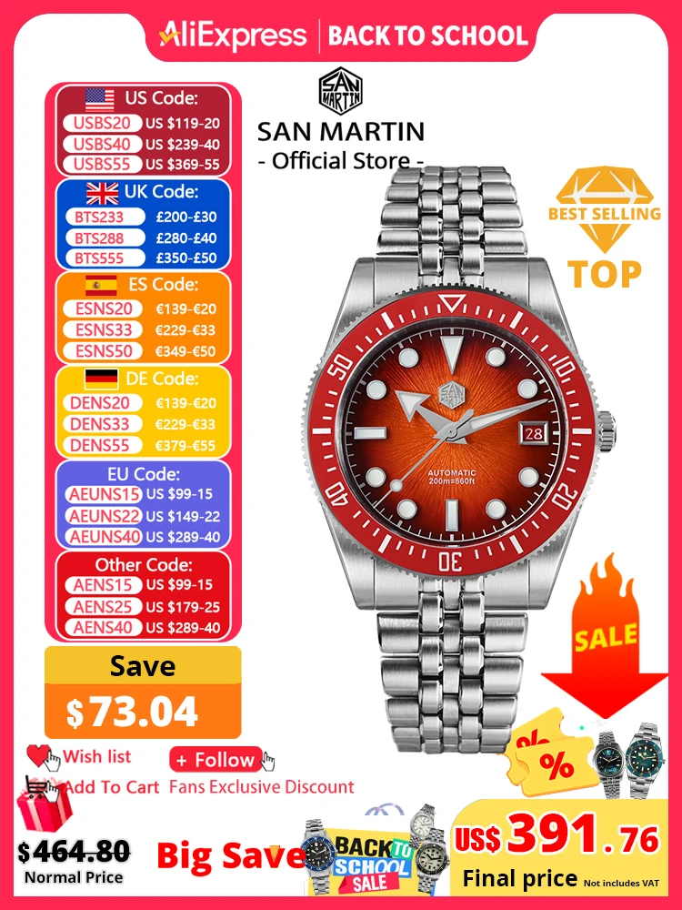 Cloisonne Enamel Dial - San martin 37.5-40mm edição limitada vermelho