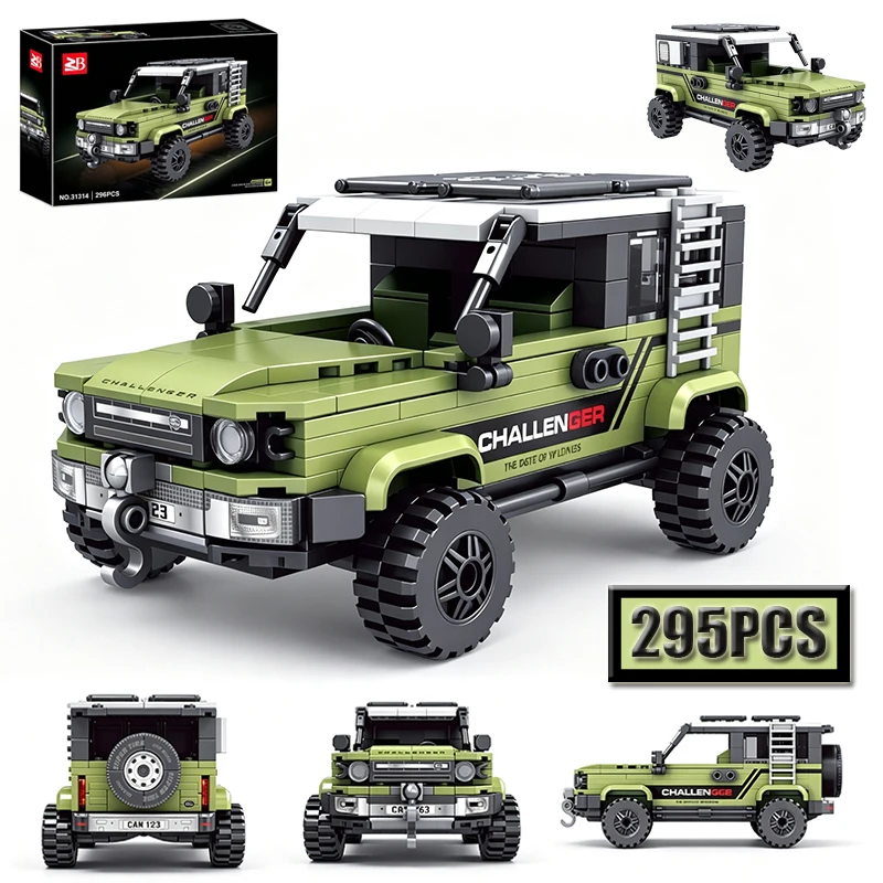 Multi-Style Creative Racing Car Building Blocks Set - Gray White Orange Green MOC DIY Models for Home Decorations Birthday Gifts