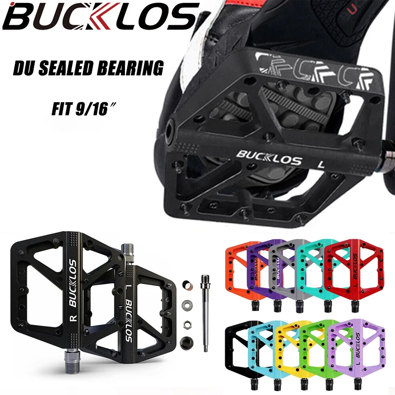 BUCKLOS Nylon Bicycle Pedal Dustprood Waterproof Seal Bearing Pedal Anti-slip Mountain Bike Pedals Bike Accessories Mtb