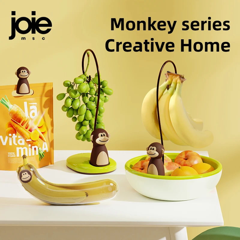 Joie Monkey Series Banana hanger Banana Holder Bowl  Fruit Basket BPA Free Fruit Bowl Plate Kitchen Storage Rack Organizer