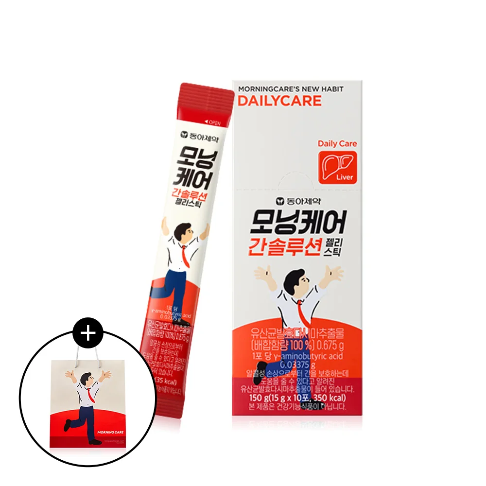 [Dong-A Pharmaceutical] Morning Care Liver Solution Jelly Stick (15ml x 10 pcs) + Shopping Bag