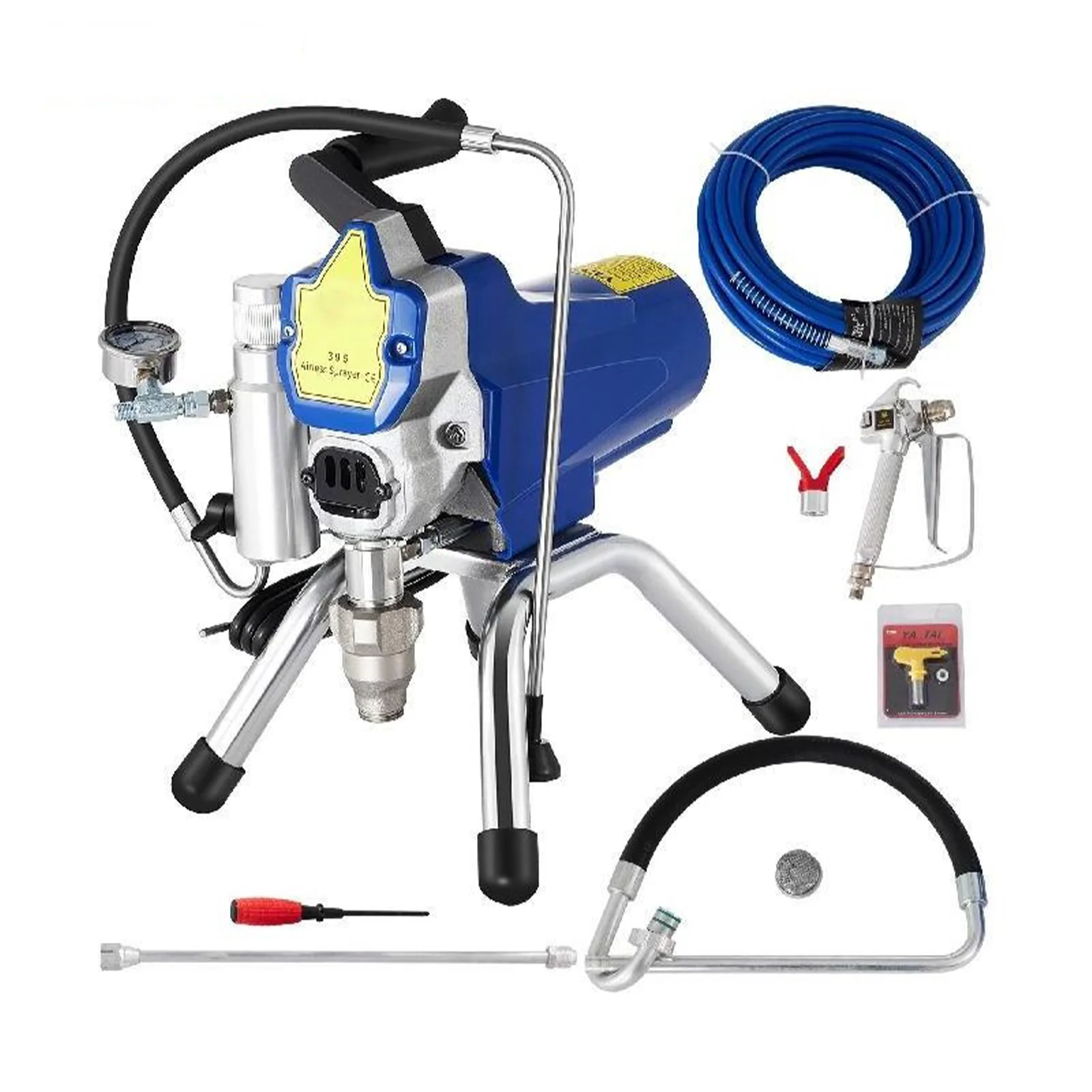 Image of 2200W Airless-Spritzmaschine Professionelle Ultra-Leise Wandfarbspritzpistole 3000Psi-Druck 2L/Minute-Leerlaufdurchfluss