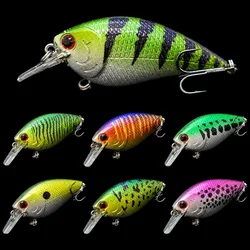 WLure Crankbait esche da pesca 7cm 10.5g Classic 1.5 modello Wide Wobble Floating Lure 2 #6 Black Nickle Treble Hooks C658