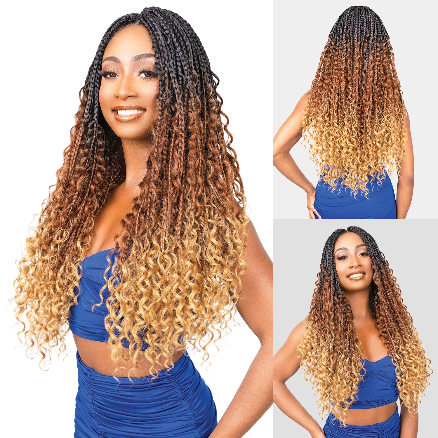 Janet Collection Crochet Braids Nala Tress 3X Boho Chic Box Deep Braid 26"