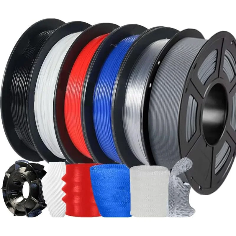 Blauw TPU-filament 1,75 mm flexibel 3D-printerfilament met Shore-hardheid 95A, sterke elasticiteit en slijtvastheid 250G