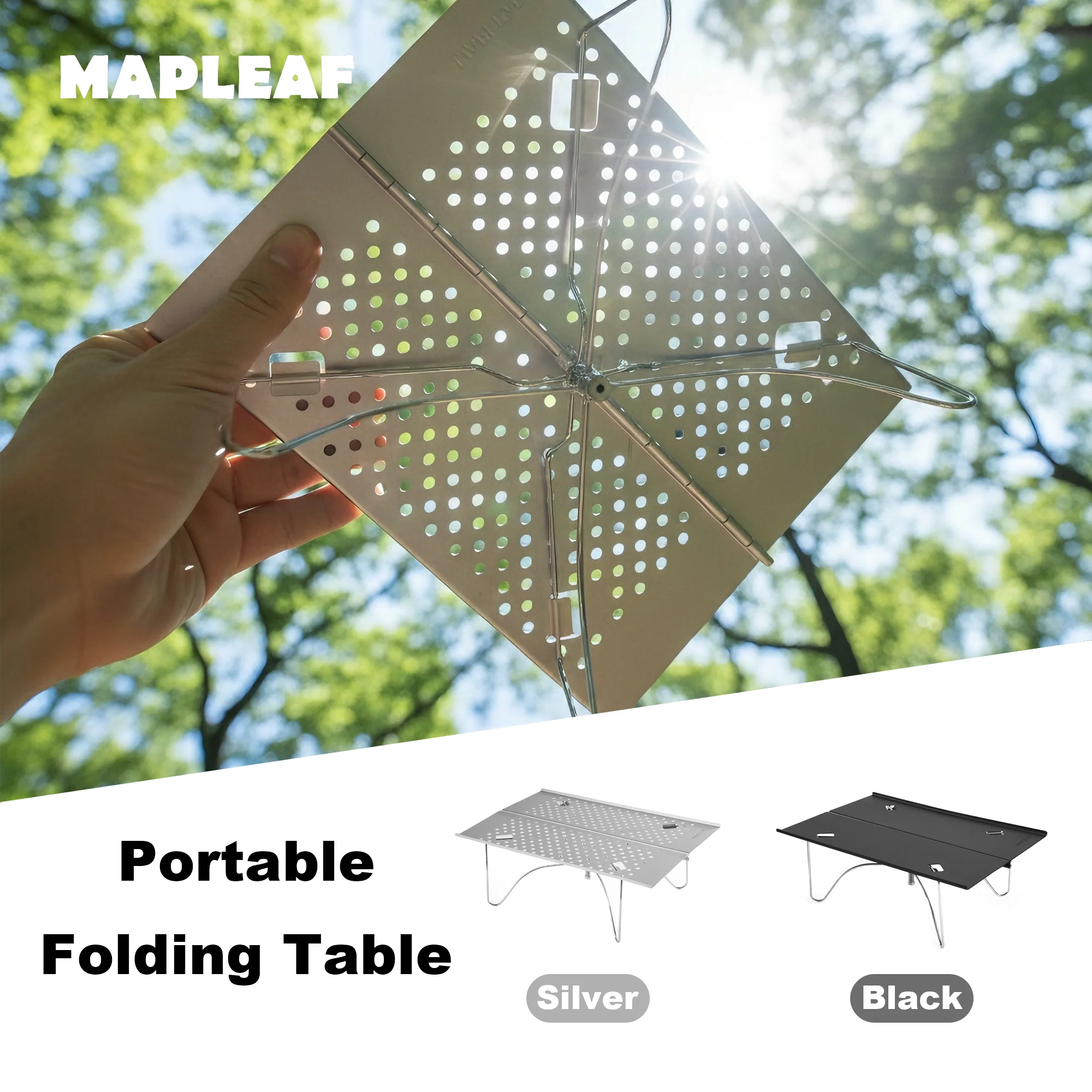 MAPLEAF Ultralight Camping Table Mini Folding Backpacking Table Portable Camp Table Hiking Outdoor Trekking Aluminum