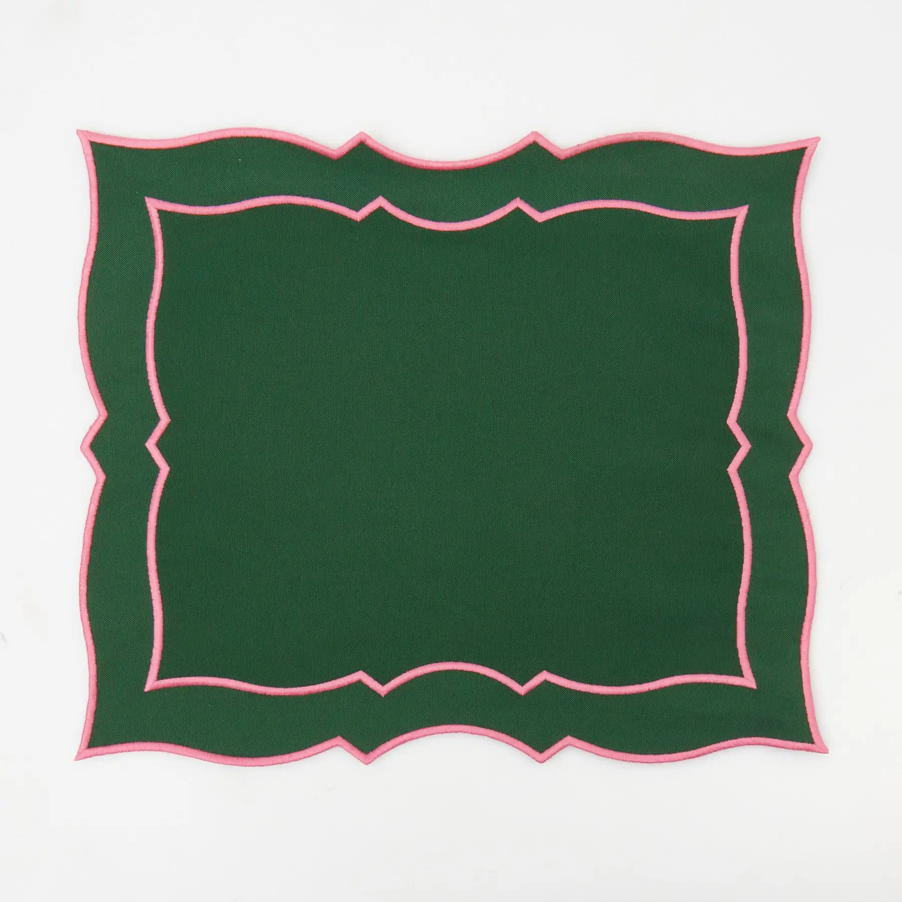 GREEN & PINK PLACEMATS NAPKINS  (SET OF 6)