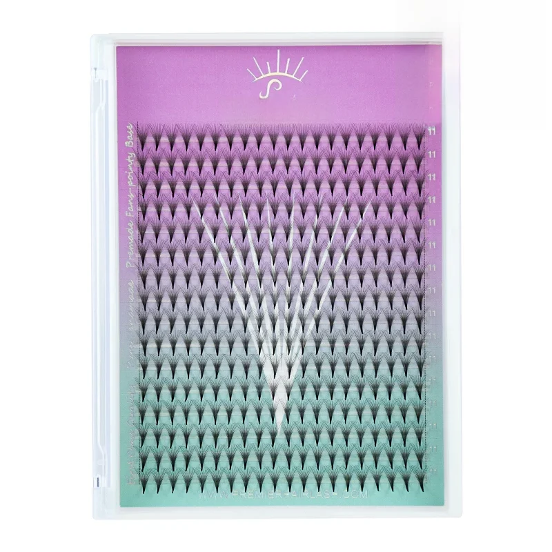 Song Lashes 3D-14D Mega Tray Promade Volume Fans Scherpe Smalle Dunne Puntige Basis Wimperverlenging Groot Volume Fans Lash Extension - afbeelding 2