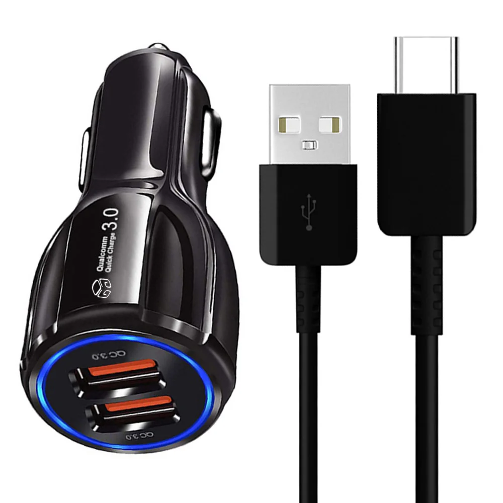 Digital Digital Quick Charging 3.0 38W USB PD 2 Port Multi Fast Charger + C Type USB Fast Charger Cable