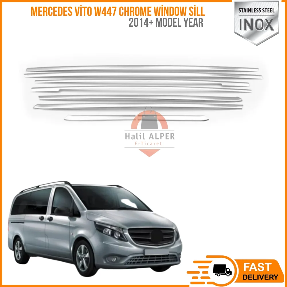 For Mercedes Vito W447 2014- Chrome Window Sill Cover Stainless Steel Affordable Car Parts High Quality Fast Shipping