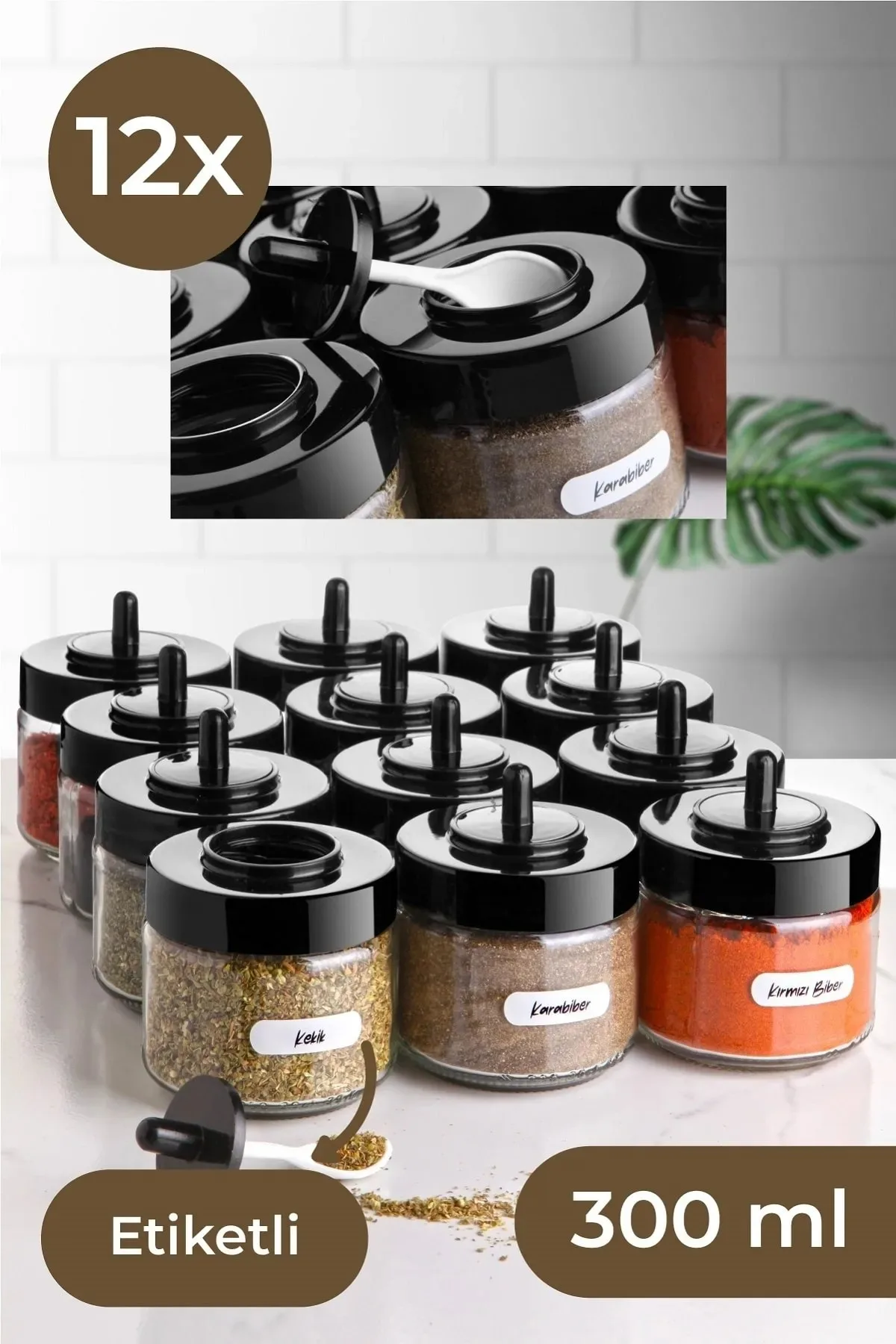 12 Pieces Long Covered Spice Holder Self With Spoon. It is a Product that Definitely You Will Be Satisfied with.