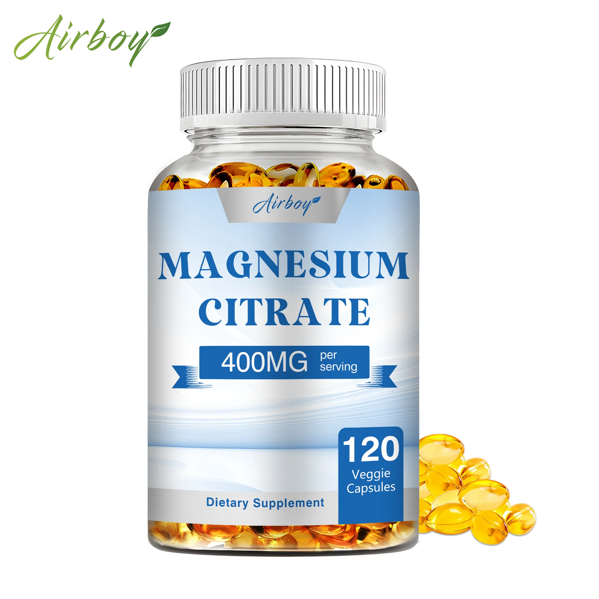 Magnesium Citrate Capsules - Supports Muscle, Nerve, Joint and Heart Health, Improves Sleep Quality - 120 Capsules