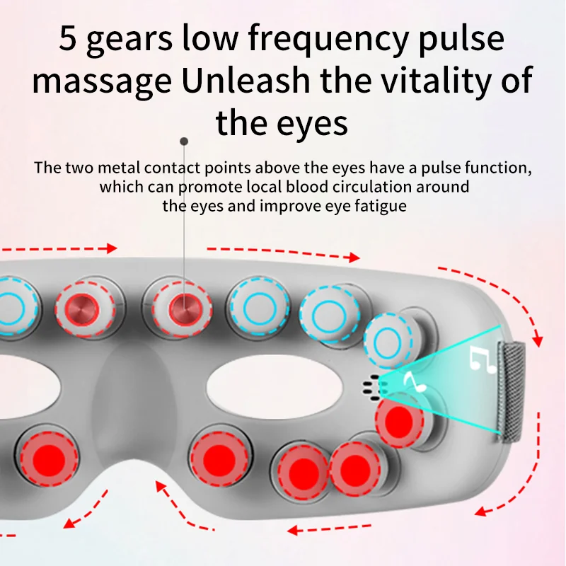 Jinkairui Eye Massager Machine Electric Visible Lens Hot Compress Mini EMS Massage Relieve Fatigue Device With Bluetooth Music