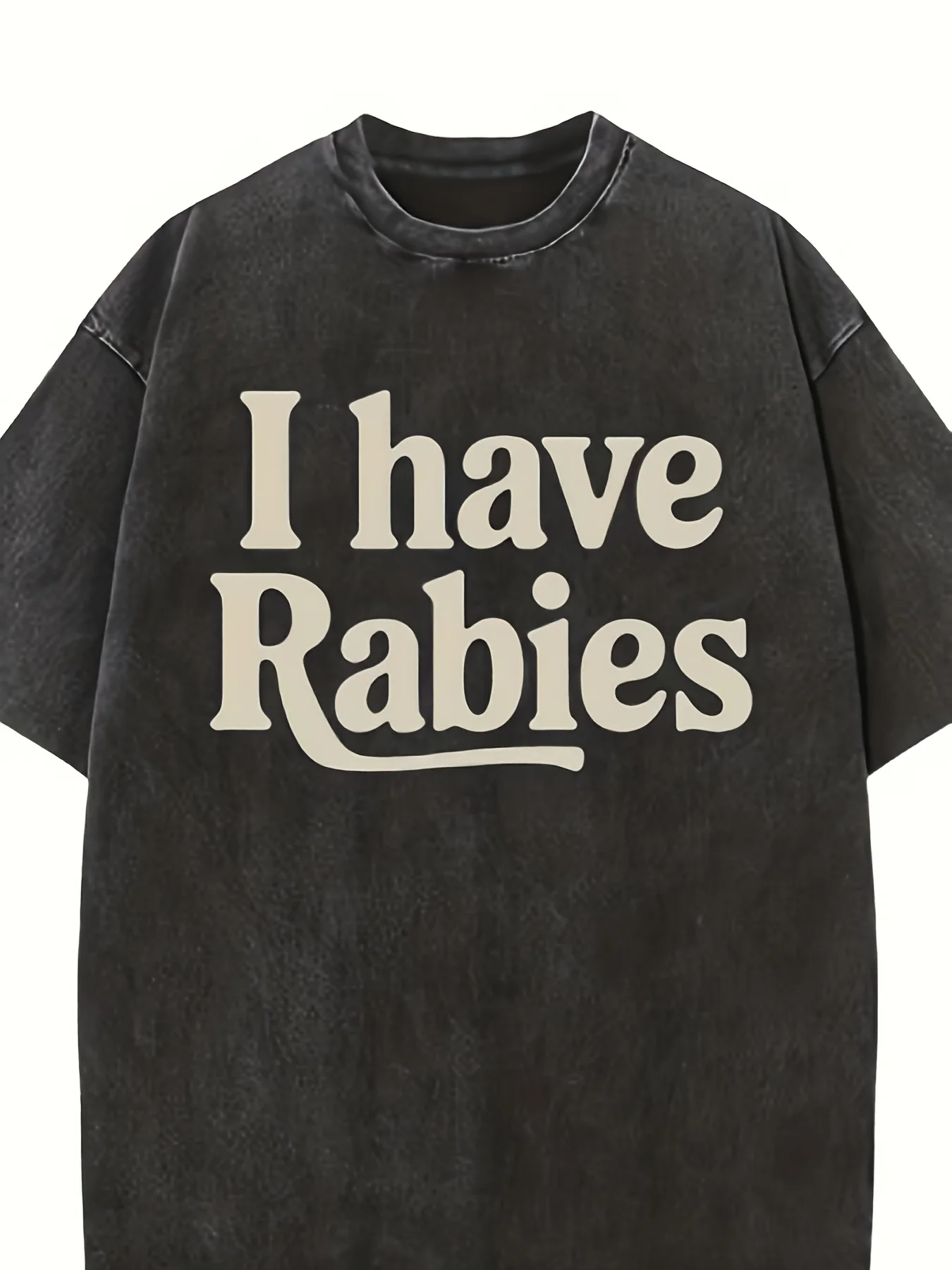 Danqiyoyo Washed I Have Rabies New Arrival Men Clothes Tee Shirt Homme Graphic T-Shirts Man Tshirt for Mens Ropa Hombre 27178