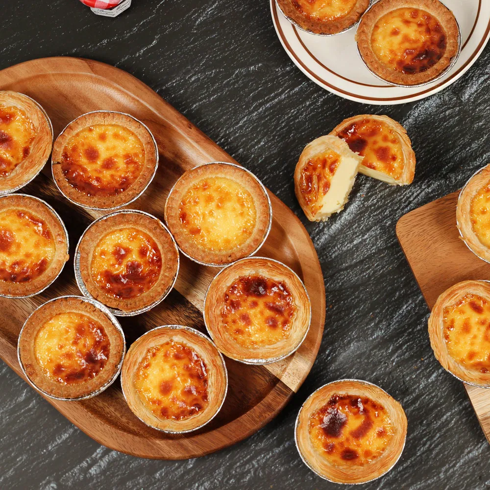 Masa para tarta Juego para hacer tarta de huevo 22Gx30 piezas + Crema de huevo 1L Snack Pastelería Pie