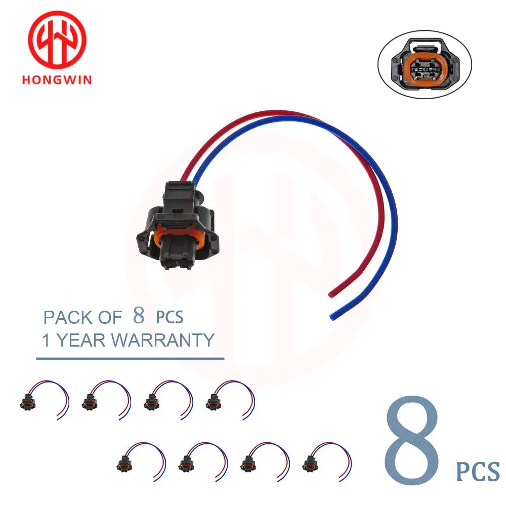 8pcs 2 Pin PT2183 88988963 Fuel Injector Harness Repair Connector Pigtail For Universal 6.6L Duramax LLY LBZ LLM / Chevrolet GMC