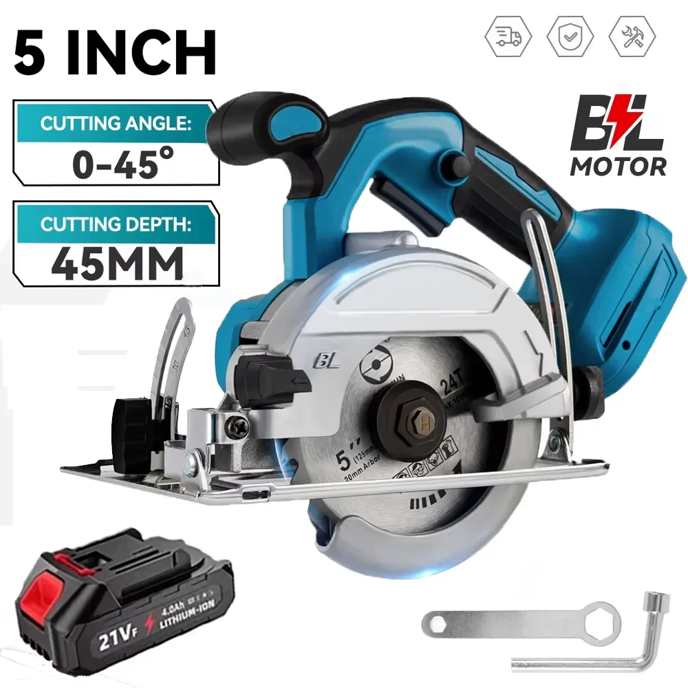 Makita – scie circulaire sans fil de 5 pouces, 10800 tr/min, pour le travail du bois, réglage du coupe à 45 degrés, broche de batterie 18V