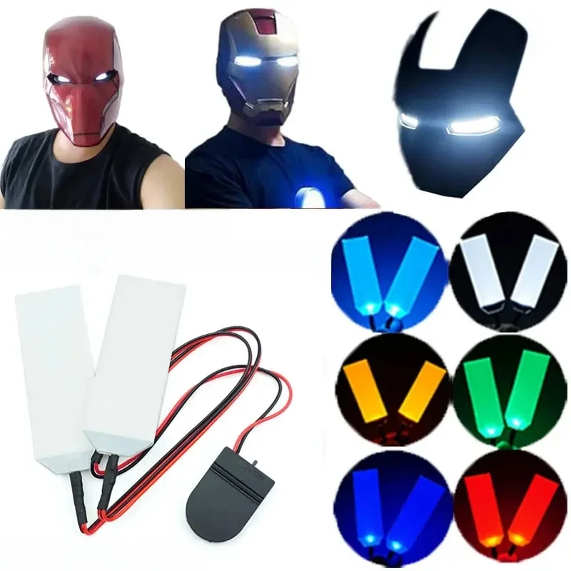 Analyste d'yeux lumineux LED pour cosplay, panneau lumineux, accessoires de masque de casque, accessoires d'Halloween, batterie CR2032, nouveau, 27,5x69,5mm, 76.5mm