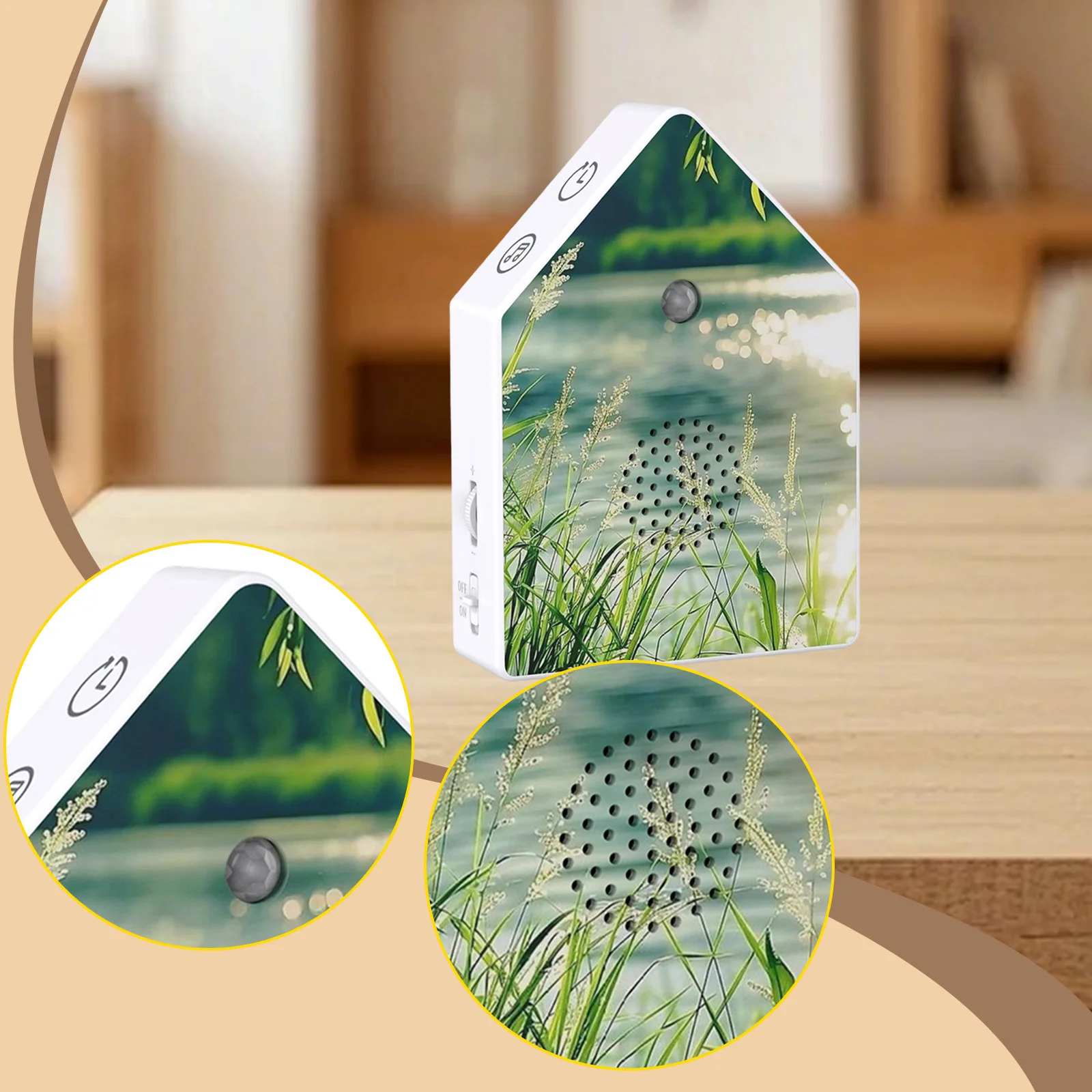 صندوق تشغيل الموسيقى بصوت الطيور خفيف الوزن وواقعي للطيور صندوق الصوت الضوضاء المحيطة الداخلية للمنزل والمكتب والمنتجعات الصحية والحديقة #4