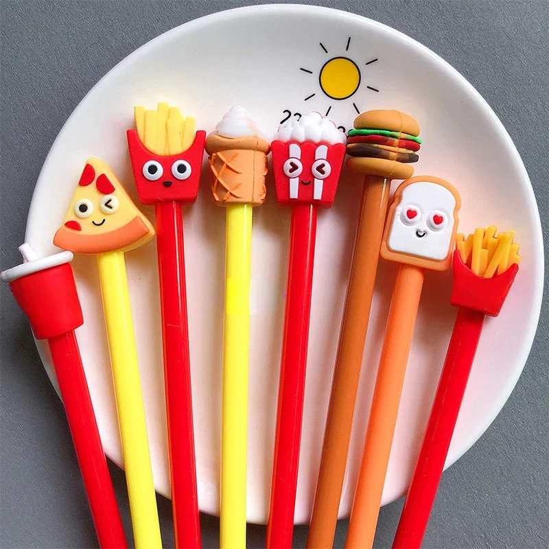 10 sztuk/zestaw kreatywna imitacja jedzenia długopis żelowy frytki Cola Burger Cartoon podpis długopis śliczne długopis żelowy szkoła pisanie długopisy biurowe — zdjęcie produktu 7