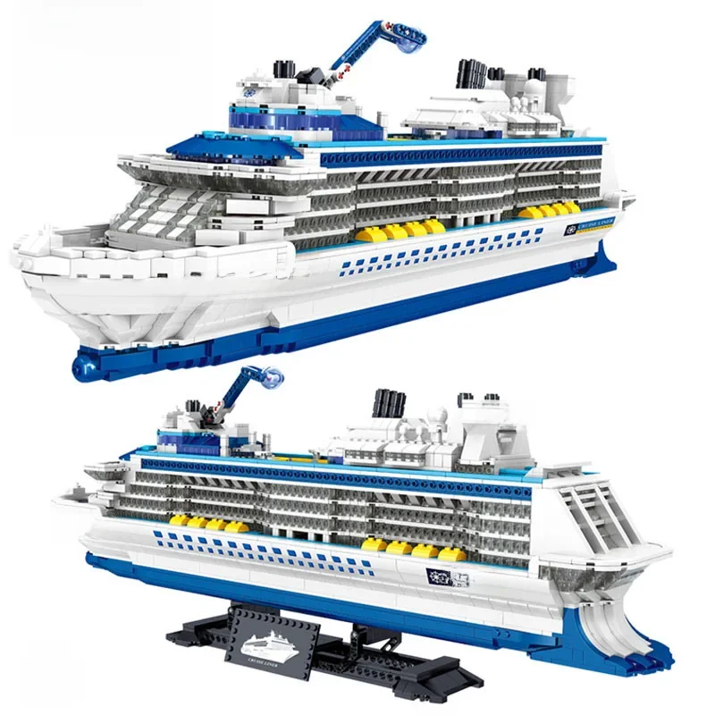 Stad 2428 Stuks Cruise Liner Schip Zeilboot Mini Model Bouwstenen Creatieve Grote Oceaan Schepen Bricks MOC Speelgoed Kinderen geschenken - afbeelding 2