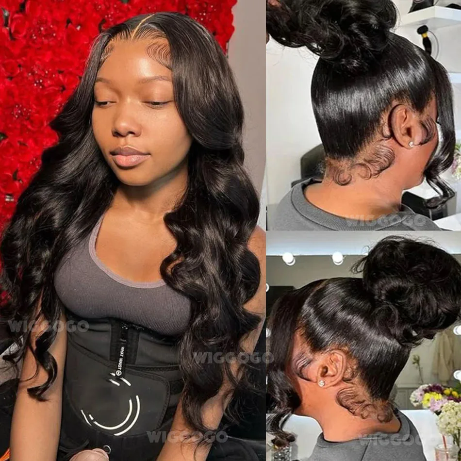 360 Full Lace Wig Body Wave Lace Front Wig 13X6 Human Hair 13X4 Hd Lace Frontal Wig 30 40 Inch Brazilian Pre Plucked Black Wigs