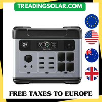 Portable P2001 Plus Solar Generator - 2400Wh Backup Battery, 6 AC Outlets, Fast Charging for Camping and Home Use