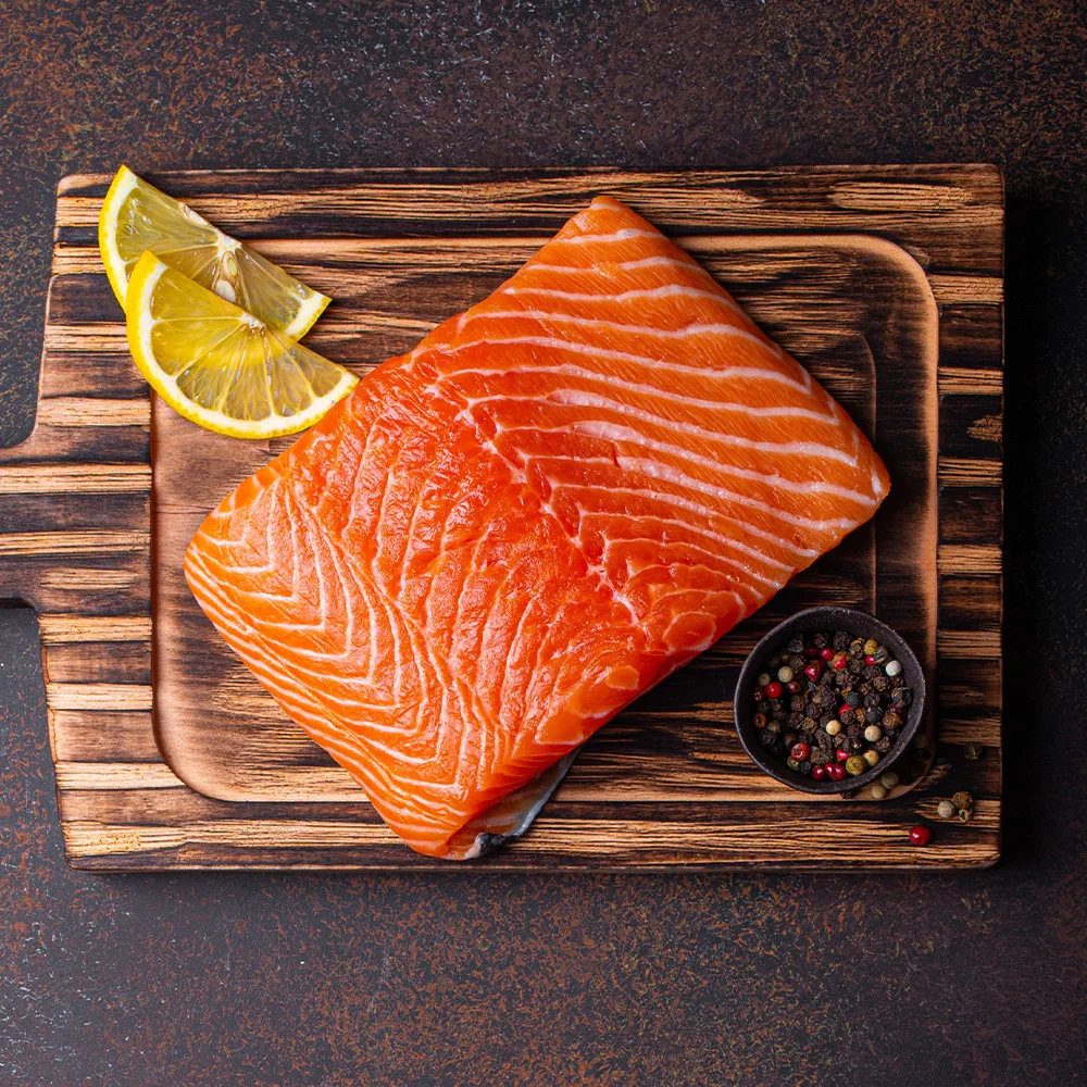 If you go there, you can go to the mountain area, 500g salmon Salmon, Norwegian Superior Grade salmon steaks