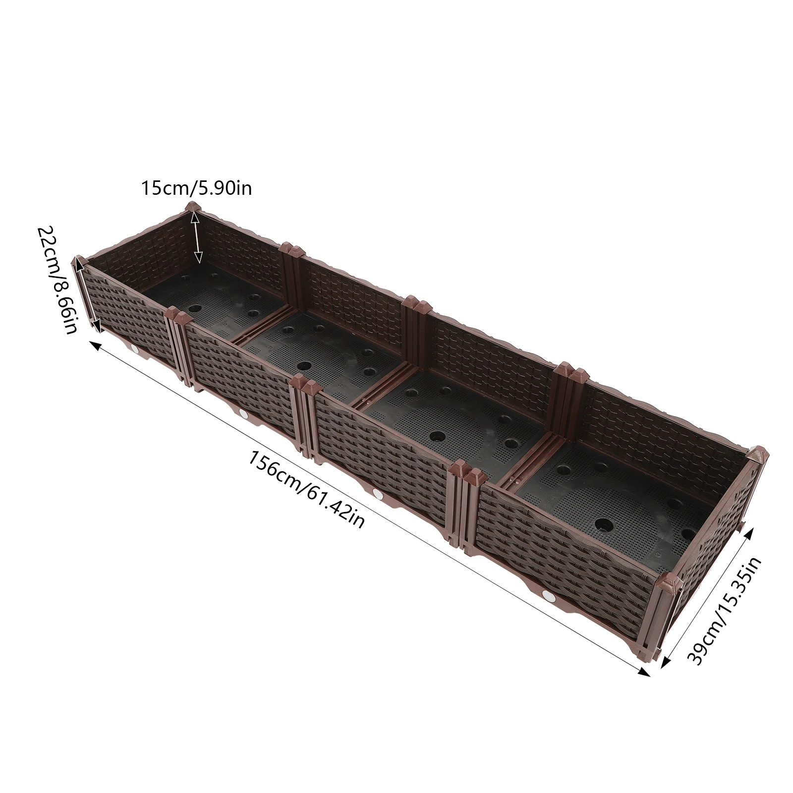 Raised Garden Bed, Large Planter Box, Raised Garden Bed Box Waterproof Strips for Placing on Balconies, Decks, Gardens, Backyard