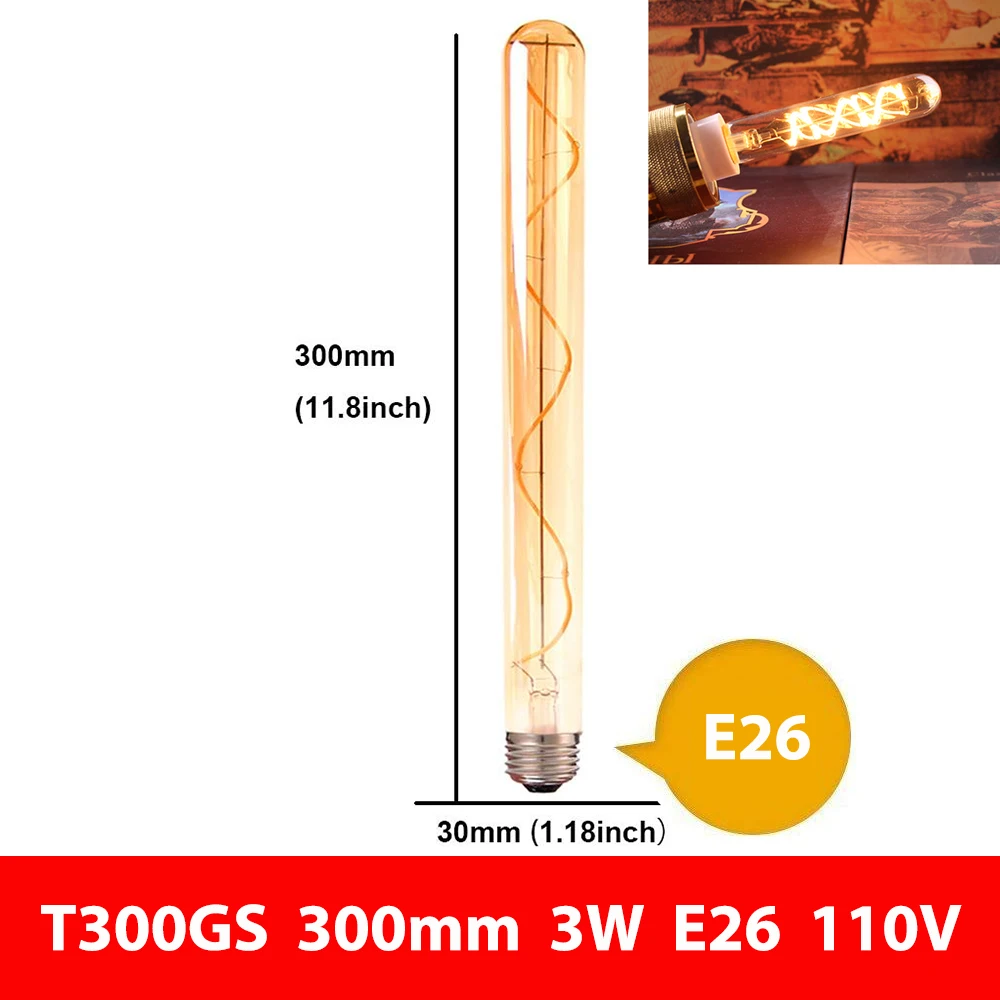 E14 E27 LED-Glühbirne 220V Vintage Edison Filament-Licht Ampulle Beleuchtung Kerzenröhre Lavalampe Kronleuchter Ersatzbirnen Wohndekor