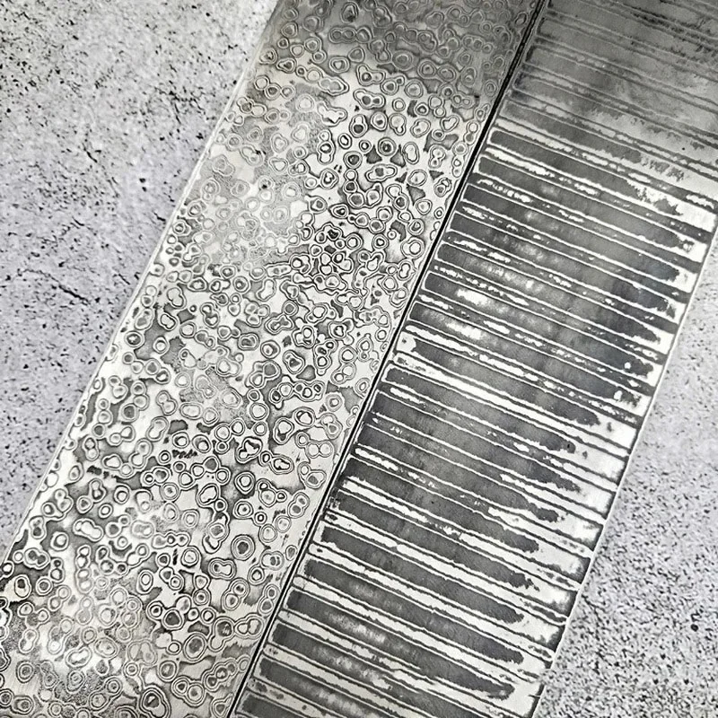 Damasceńska stal VG10 kuty surowiec stalowy nóż Blank wzór stalowy DIY wzór tysiąc warstwa stali 35x5x0,4 cm — zdjęcie 2