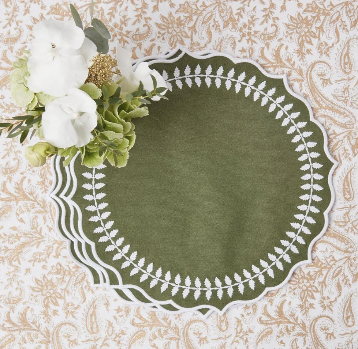 Green Placemat & Napkin Set of 8