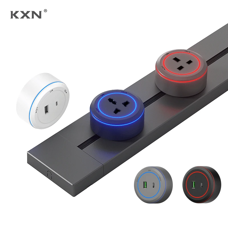 KXN Track Adapter 5V 3.4A USB Charging Port Type-C Socket Movable Module Electric Plug for P series and Q series Track Sockets