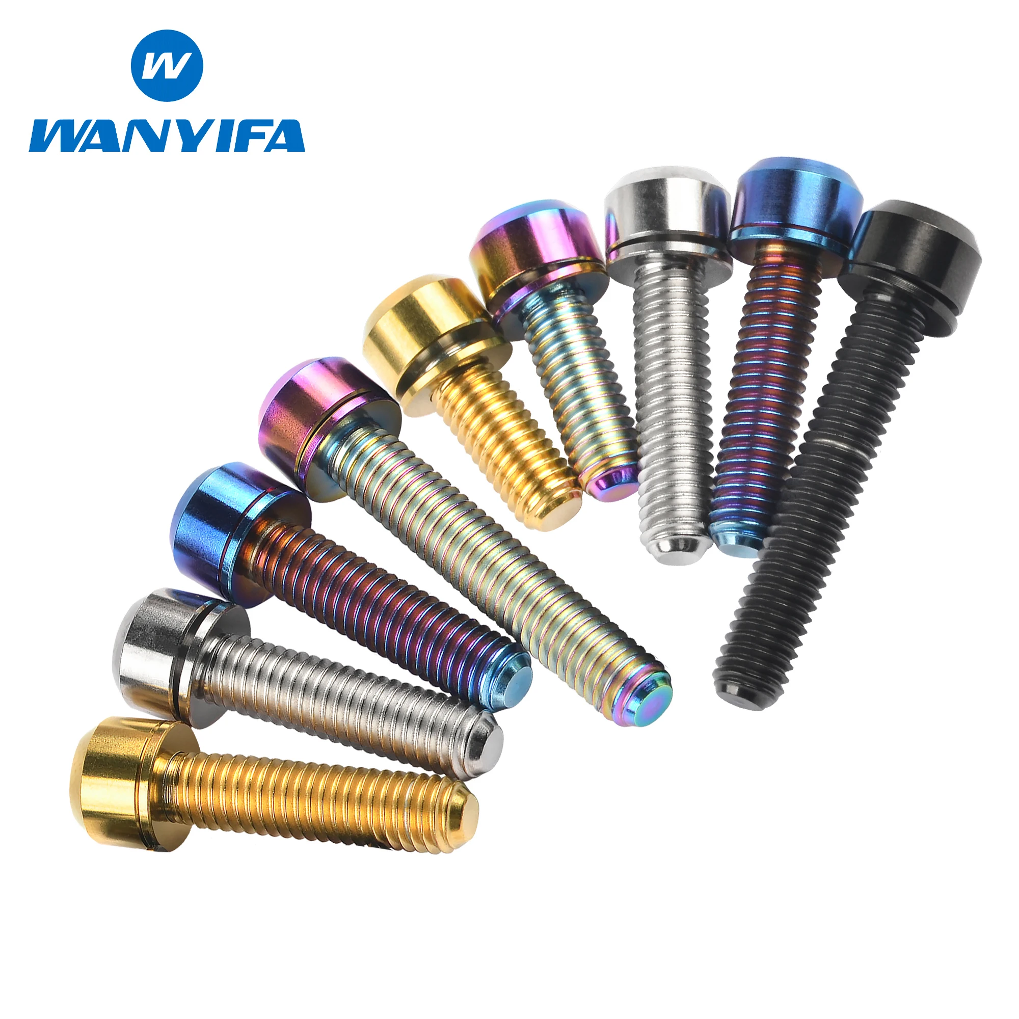 Wanyifa Titanium Bolt M6x16 18 20 25 35mm Socket Head Screw with Washer for Bicycle Disc Brake Adapter Mount Bicycle Screws