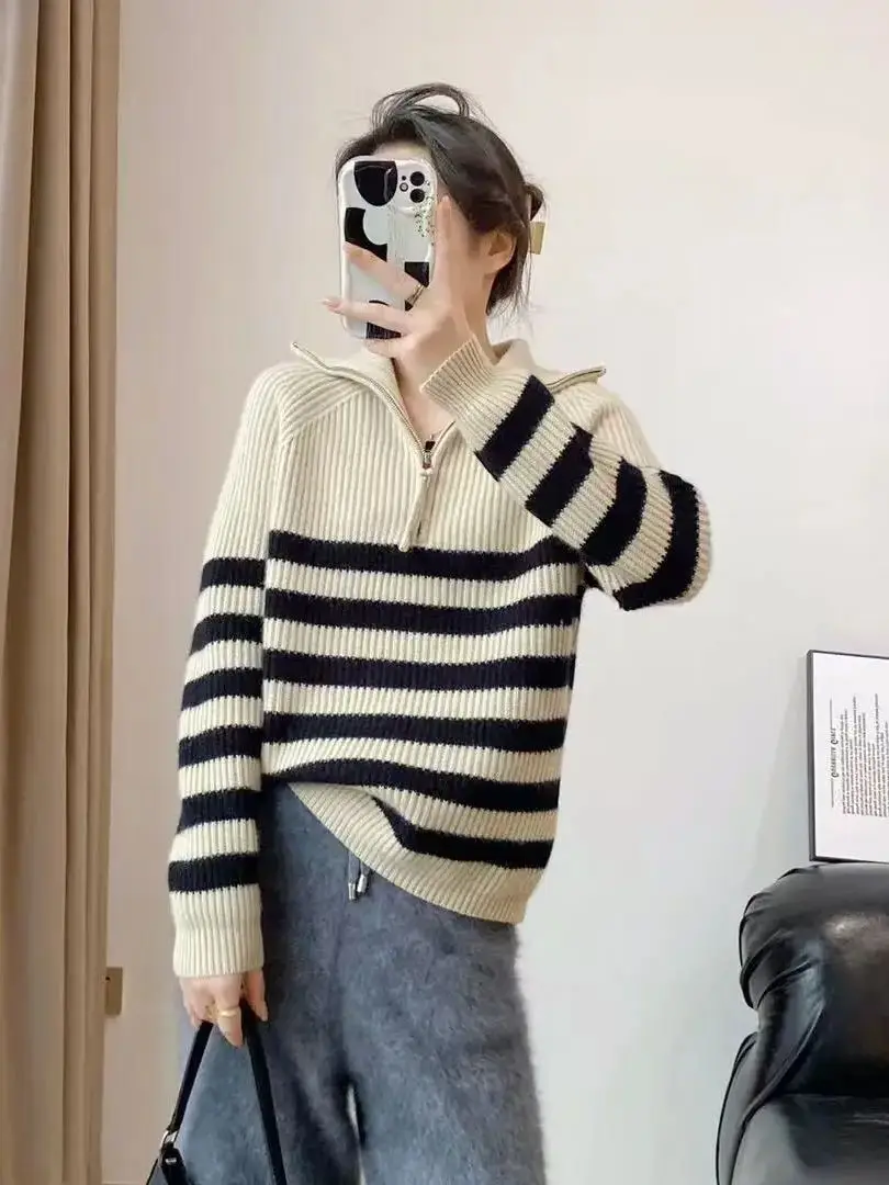 

Роскошный, комфортный, мягкий, классический пуловер из чистого кашемира на молнии