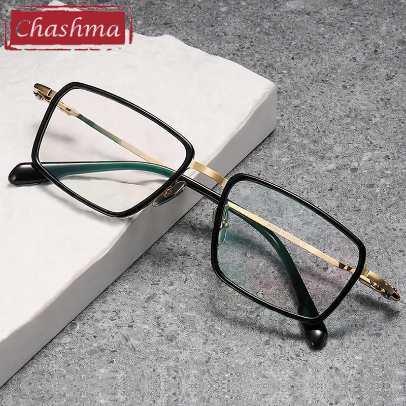 Chashma Gentleman Faishon Glasses Frames Pure Titanium Sturdy Eyeglasses Optical Eyewear for Prescription Lenses Spectacles