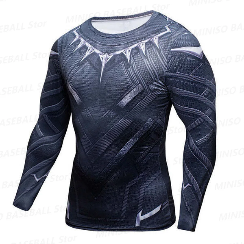 24 New Summer Marvel Boy Marvel Comics Black Panther Long Sleeve Top KING Challa 3D Printed KID/Adult Casual Street  Long Sleeve