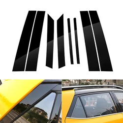 Car Pillar Posts Cover For Kia STONIC 2018 2019 2020 2021 2022 Door Trim Window Molding Stickers Auto Styling Accessories 6Pcs