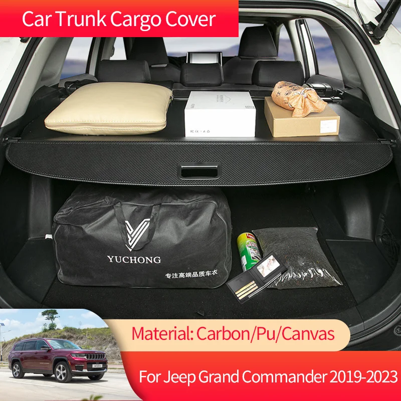 PU Car Trunk Cargo Cover Luggage Storage Rear Boot Tray Security Shielding Shade Accessories for Jeep Grand Commander 2019~2022