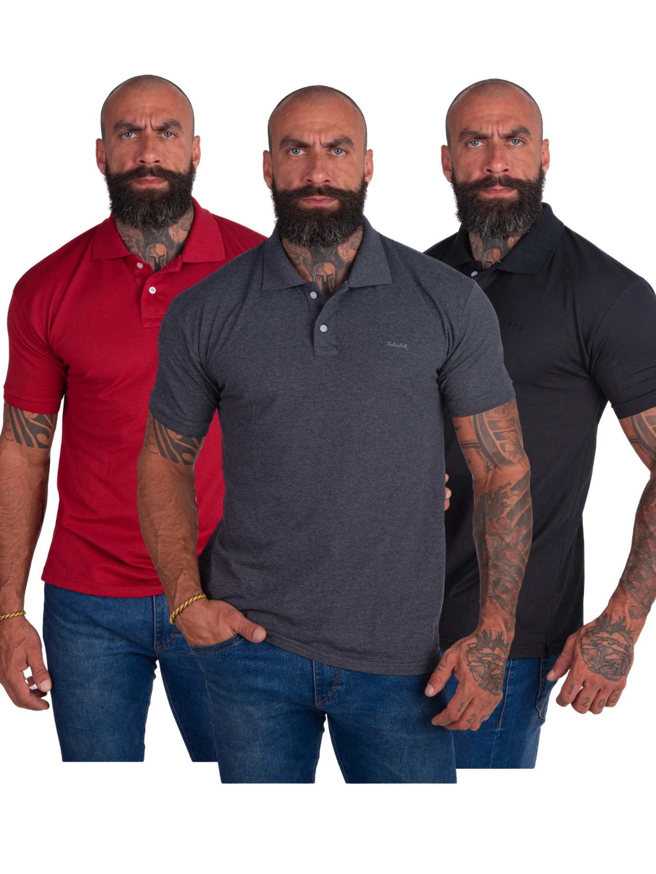 Kit 3 Men's Casual Polo Shirt