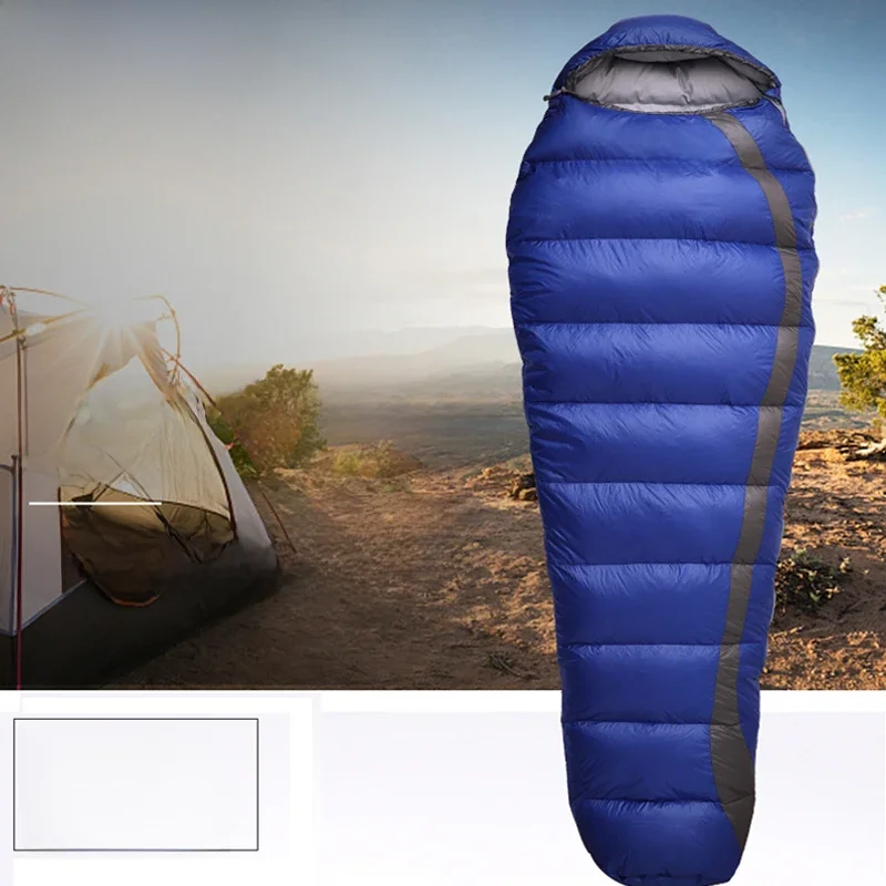 Kamperbox Schlafsack Winter Cold Down Schlafsack Campingausrüstung Daunenpantoffeln Leichter Schlafsack