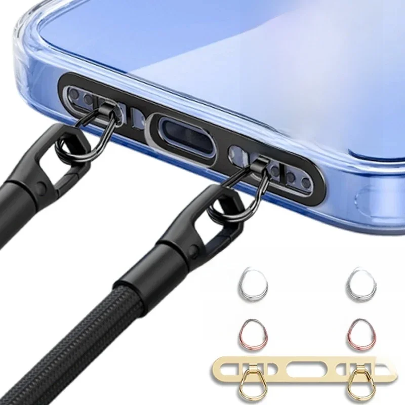 5/3/1 pièces nouveau Patch d'attache Ultra-mince en acier inoxydable remplacement sangles de téléphone joint robuste téléphone portable sécurité métal connecter pièce