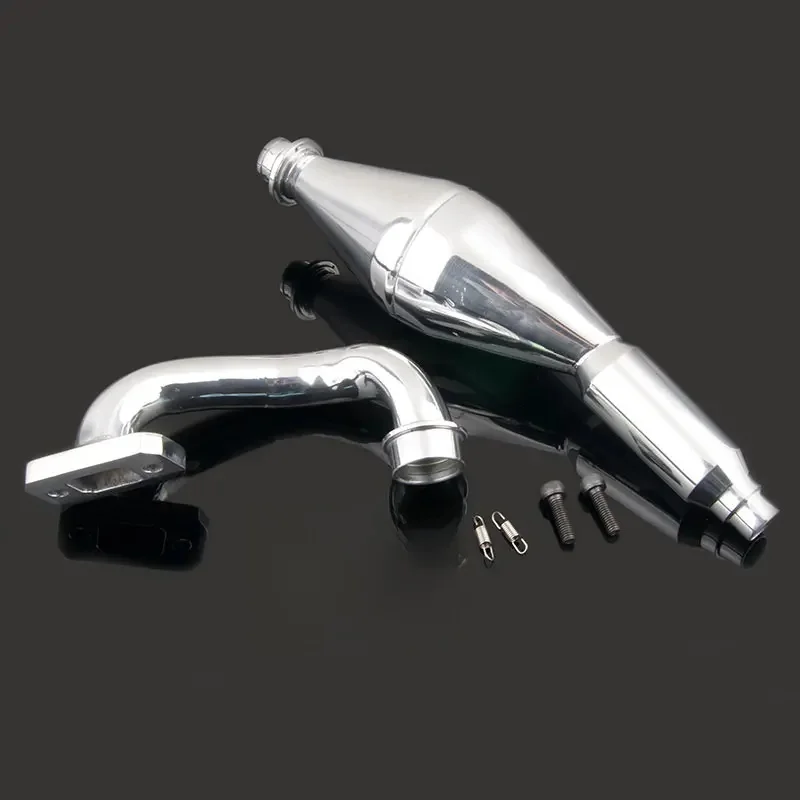 1Set Aluminium Side Uitlaatpijp Fit Voor 1/5 Rc Auto Hsp Baja Ss Fg 15003 - afbeelding 2