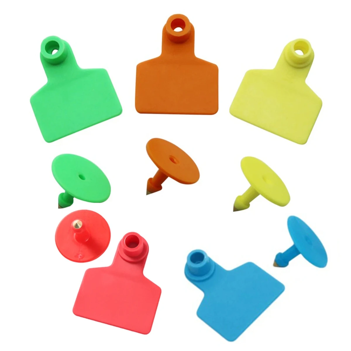 1 Pack/100Pcs TPU Farm Animal Ear Tags without Numbers Sheep Pig Calf Identification Number Plates with Copper Round Earrings view 5